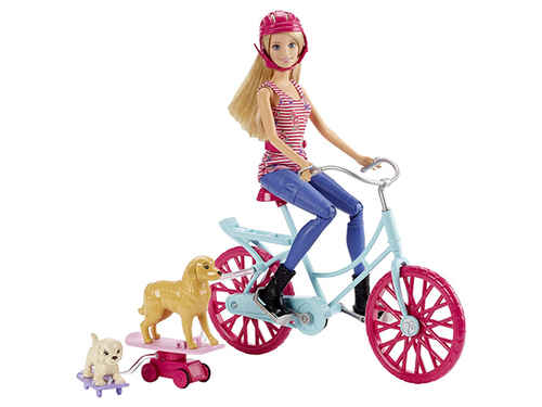 Кукла на велосипеде с питомцем СЕМЬЯ BARBIE BARBIE