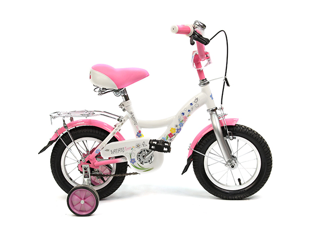 Велосипед 12 Flora GT7827 2-х колесный пер/зад тормоз багажник розовый