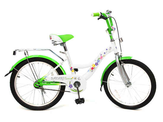 Велосипед 20 Flora GT7888 2-х колесный пер/зад тормоз багажник зеленый