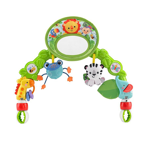 Дуга игровая с зеркальцем «Друзья из тропического леса» для коляски Фишер Прайс