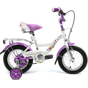 Велосипед 12 Flora GT7879 2-х колесный пер/зад тормоз багажник фиолетовый