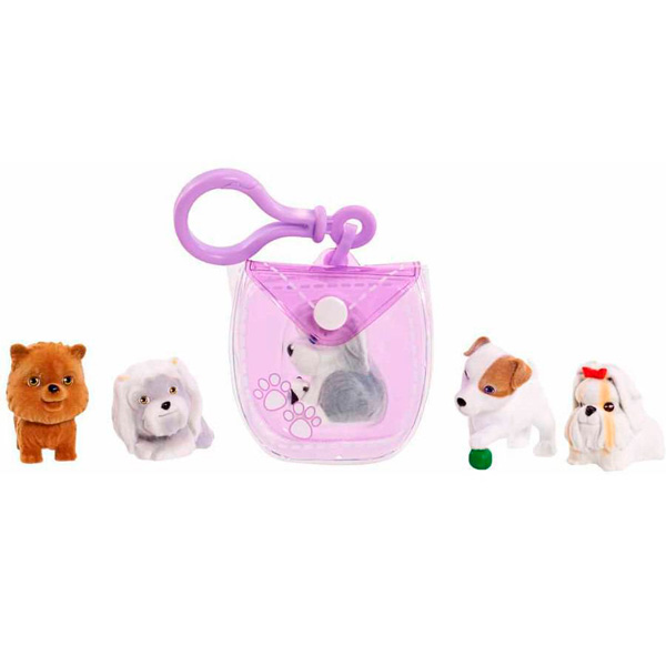 Puppy in my pocket брелок-сумочка фиолетовая с 5 щенками