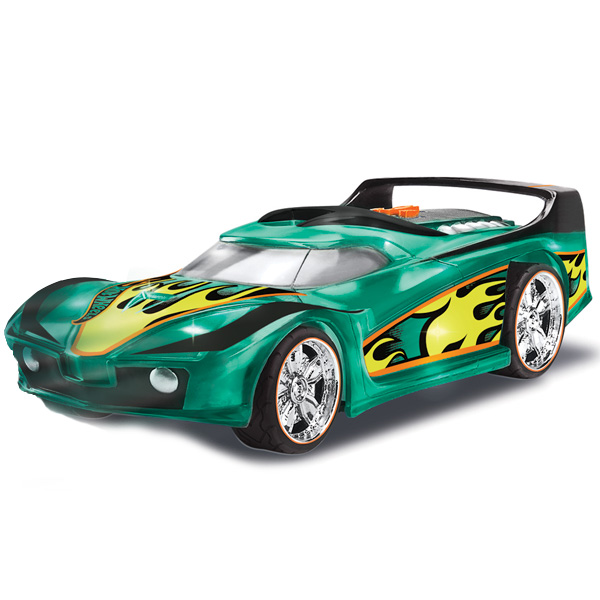 Машинка Hot Wheels со светом и звуком  электромеханическая зелёная 25 см