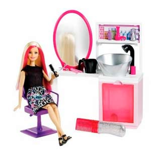 Игровой набор Barbie Салон красоты Блестящие прически