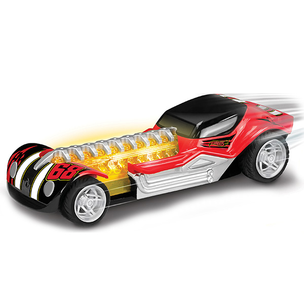 Машинка Hot Wheels со светом и звуком механическая красная 16 см